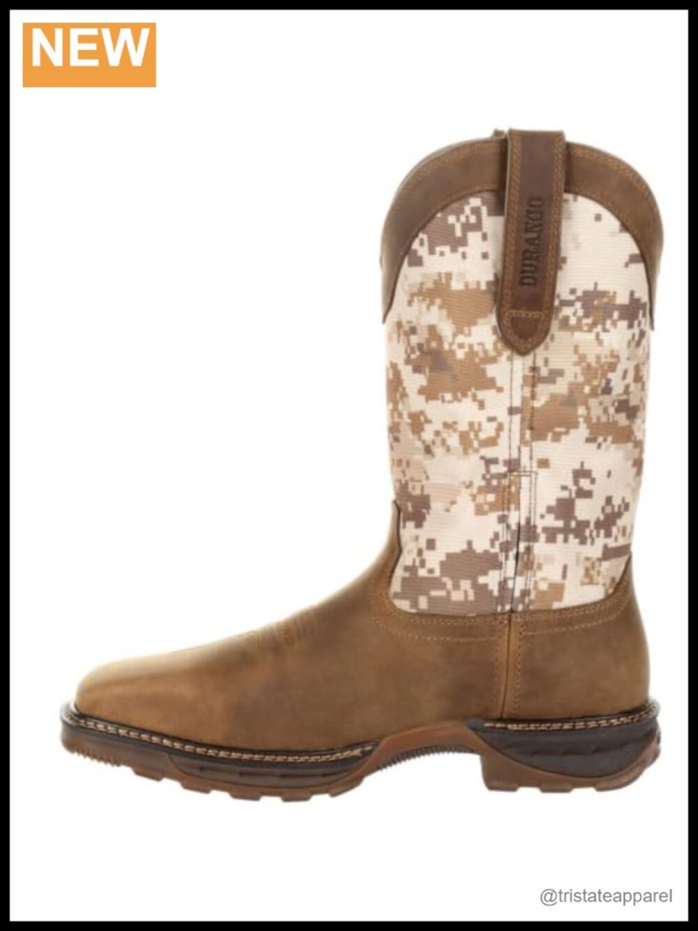 Steel Toe Waterproof Leather Western Work Boot Square Toe